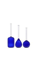 Uzun Saplı Vazo Koleksiyonu – 3’lü Set - Kobalt Mavi