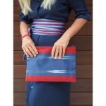 Kutnu Clutch - Kırmızı / Mavi - Görsel 3
