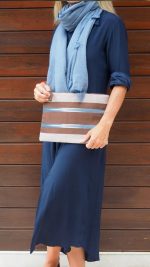 Kutnu Clutch - Koyu Kahve / Koyu Mavi