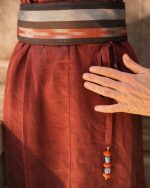 Keten Elbise - Bordo - Görsel 3